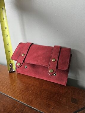 Matt & Nat Red Faux Suede Fold-Over Wallet
